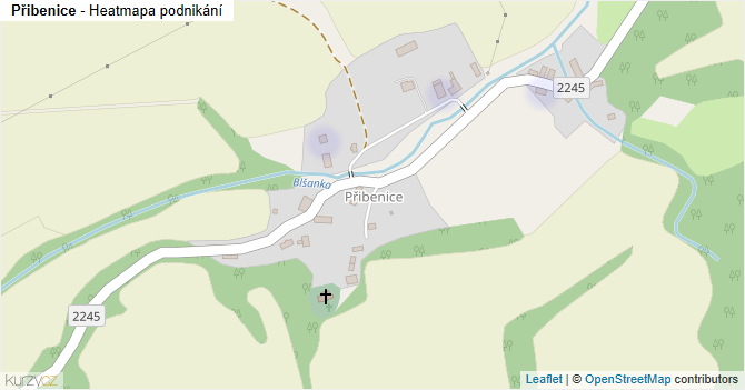 Přibenice - mapa podnikání