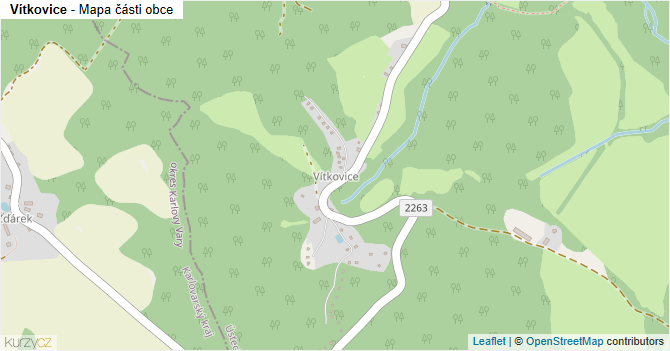 Vítkovice - mapa části obce