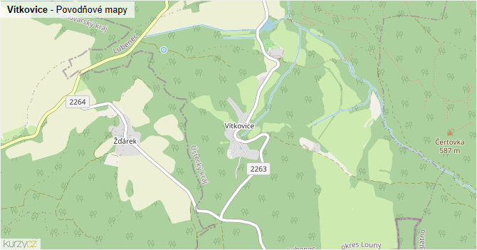 Vítkovice - záplavové mapy stoleté vody