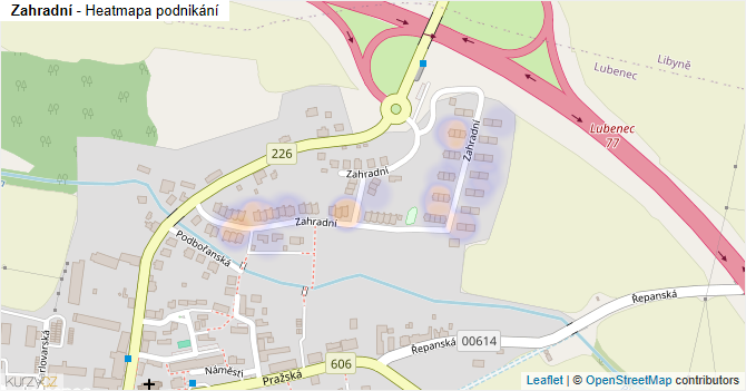 Zahradní - mapa podnikání