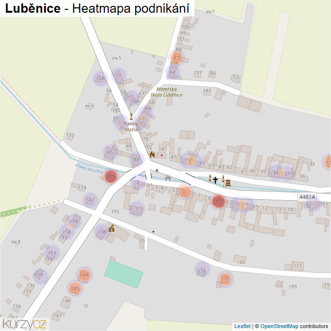 Mapa Luběnice - Firmy v části obce.