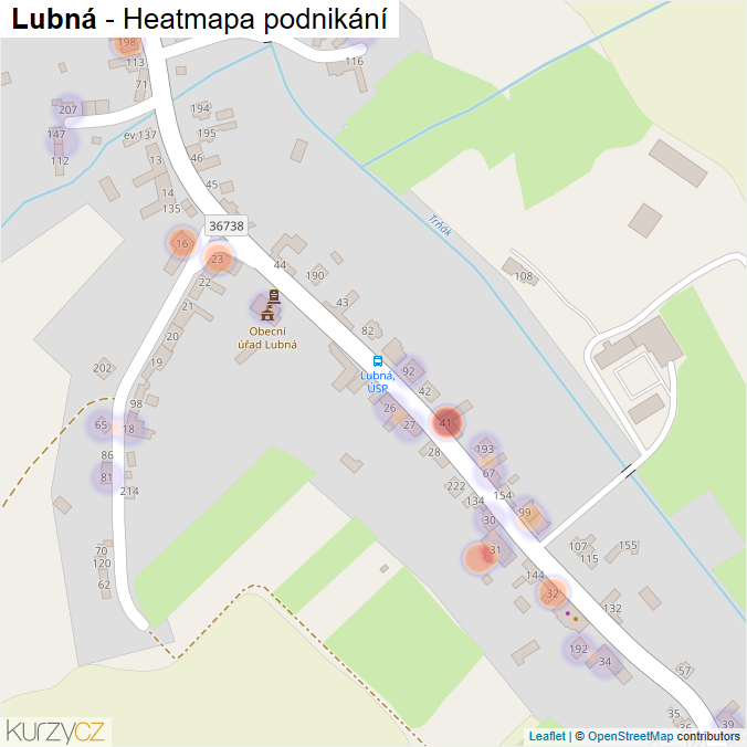 Mapa Lubná - Firmy v části obce.