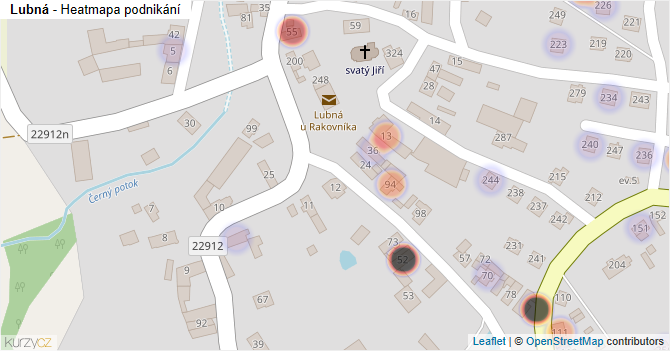 Lubná - mapa podnikání