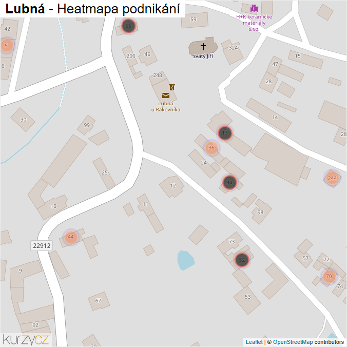 Mapa Lubná - Firmy v obci.