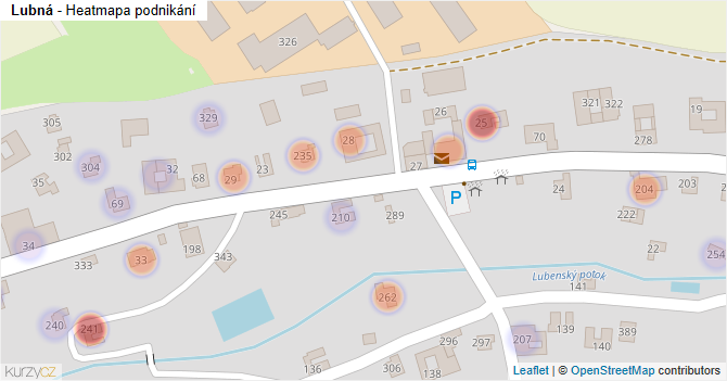 Lubná - mapa podnikání