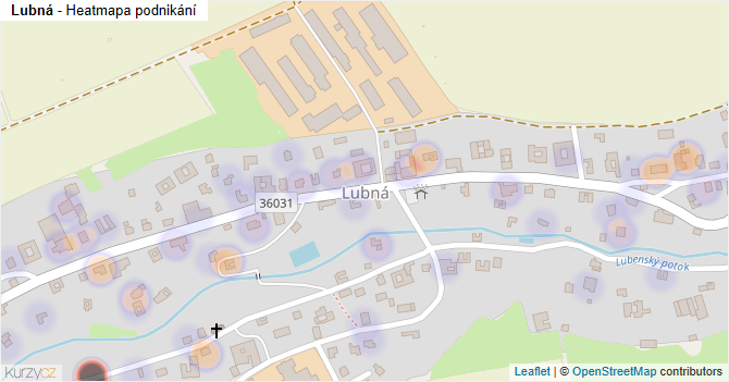 Lubná - mapa podnikání