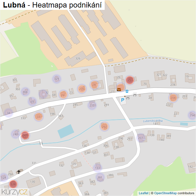 Mapa Lubná - Firmy v části obce.