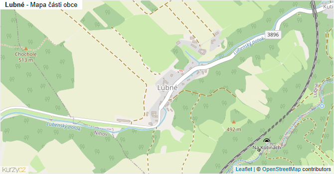 Lubné - mapa části obce