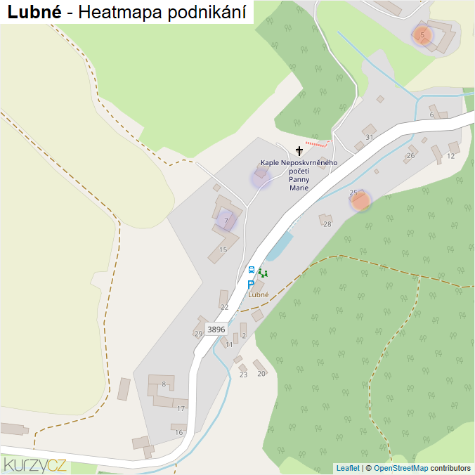 Mapa Lubné - Firmy v části obce.