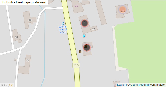 Lubník - mapa podnikání