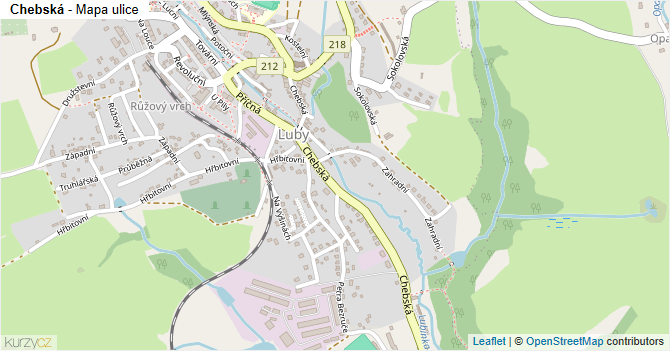 Chebská - mapa ulice