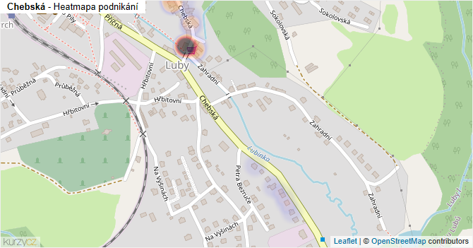 Chebská - mapa podnikání