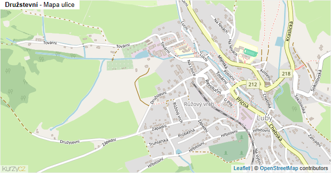 Družstevní - mapa ulice