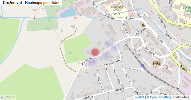 Družstevní - mapa podnikání