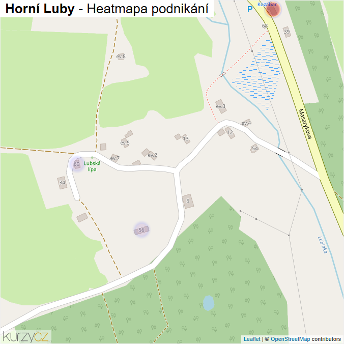 Mapa Horní Luby - Firmy v části obce.