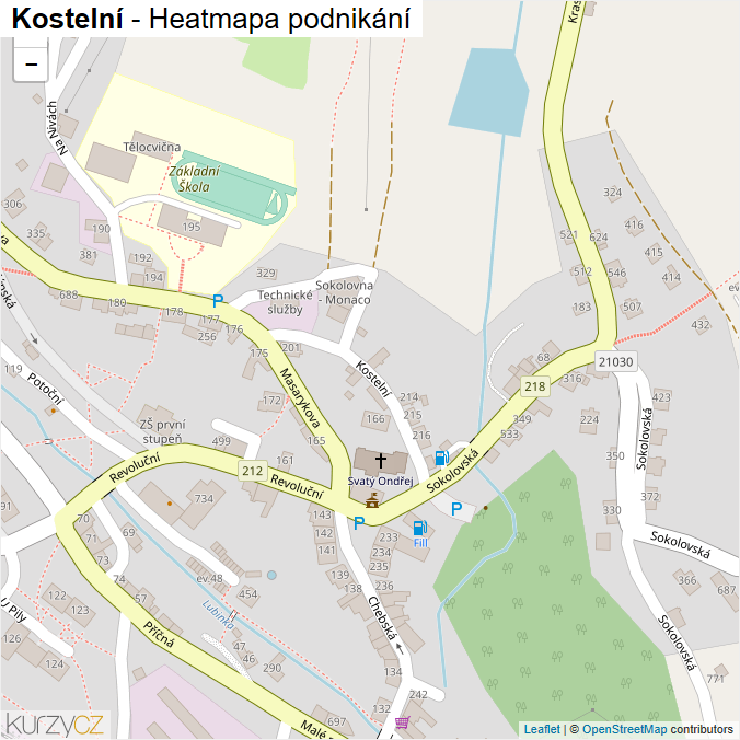 Mapa Kostelní - Firmy v ulici.