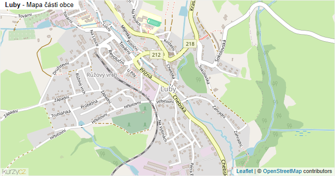 Luby - mapa části obce