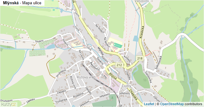Mlýnská - mapa ulice