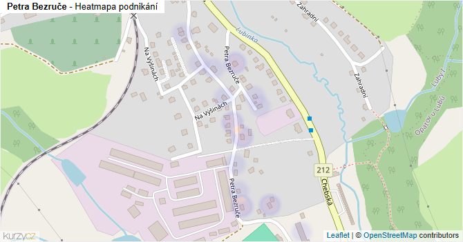 Petra Bezruče - mapa podnikání
