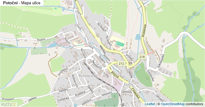 Potoční - mapa ulice