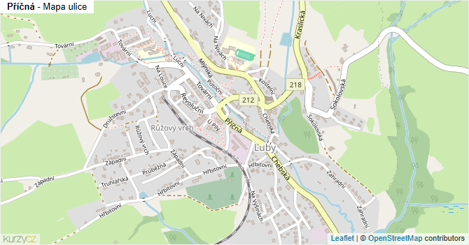 Příčná - mapa ulice