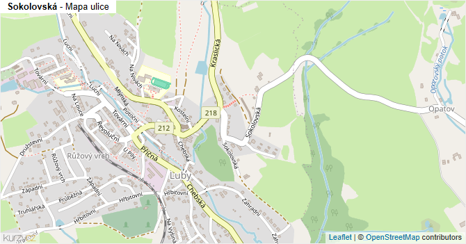 Sokolovská - mapa ulice