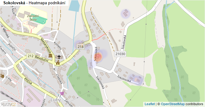 Sokolovská - mapa podnikání