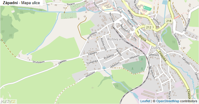 Západní - mapa ulice