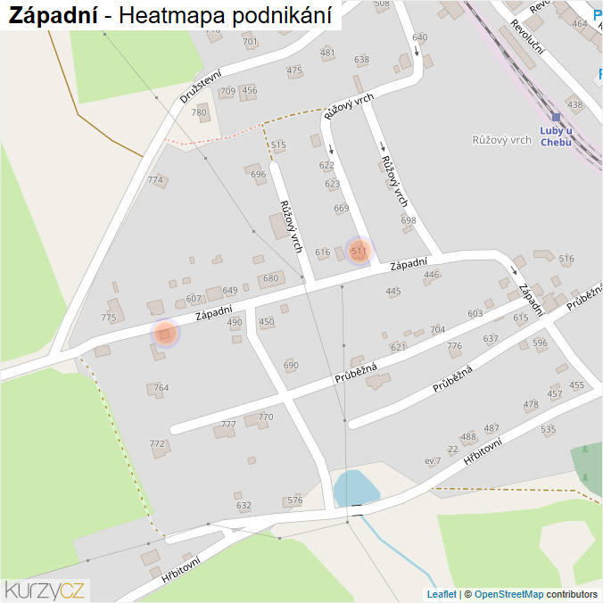 Mapa Západní - Firmy v ulici.