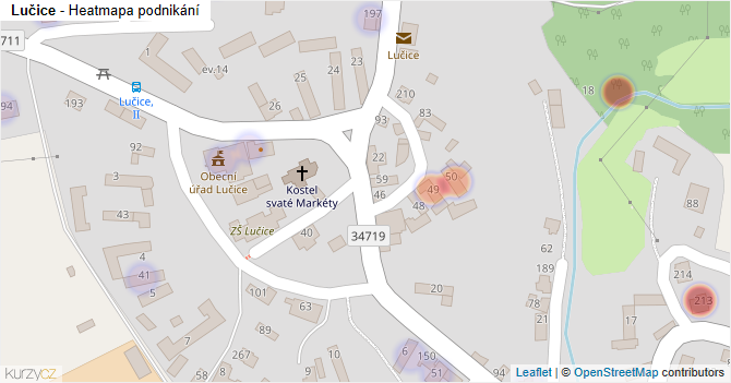 Lučice - mapa podnikání