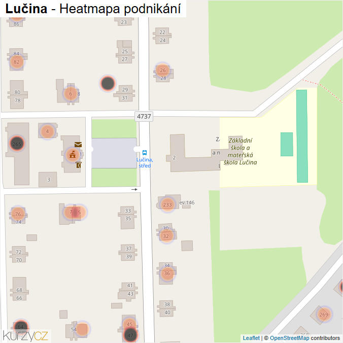 Mapa Lučina - Firmy v obci.