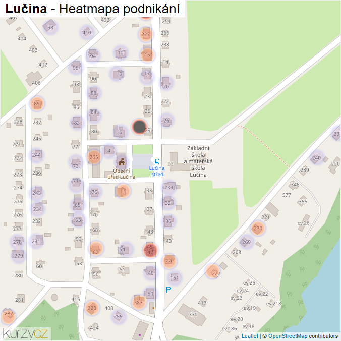 Mapa Lučina - Firmy v části obce.