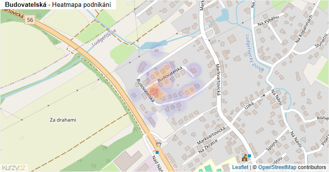 Budovatelská - mapa podnikání