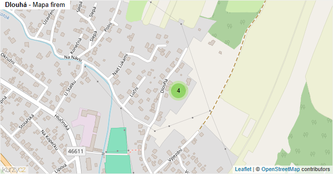 Dlouhá - mapa firem