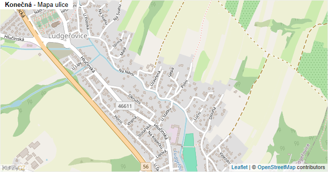 Konečná - mapa ulice