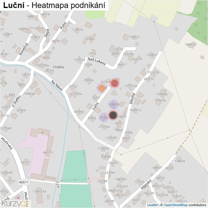 Mapa Luční - Firmy v ulici.