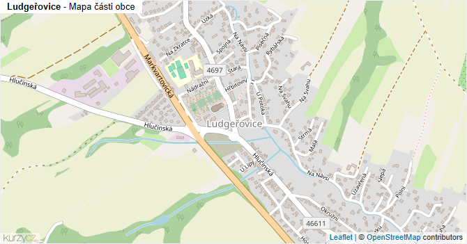 Ludgeřovice - mapa části obce