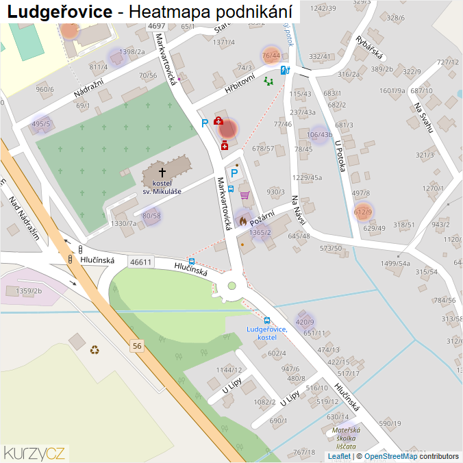 Mapa Ludgeřovice - Firmy v části obce.