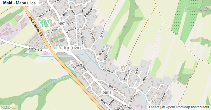 Malá - mapa ulice