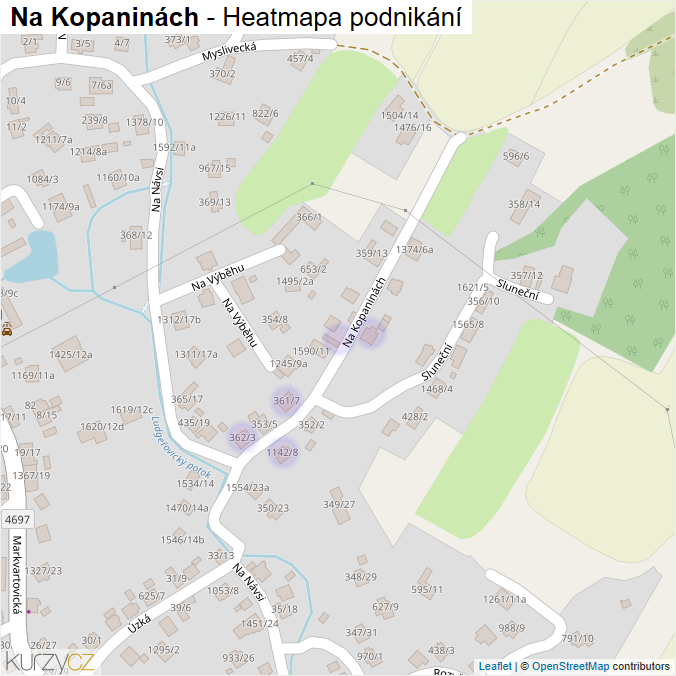 Mapa Na Kopaninách - Firmy v ulici.