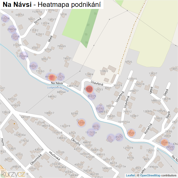 Mapa Na Návsi - Firmy v ulici.
