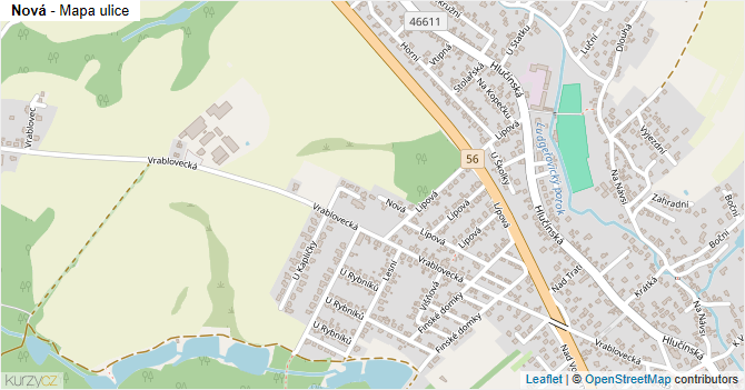 Nová - mapa ulice