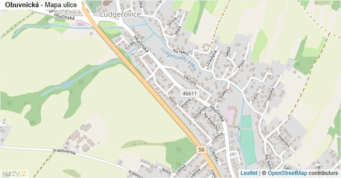 Obuvnická - mapa ulice