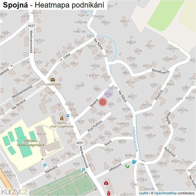 Mapa Spojná - Firmy v ulici.