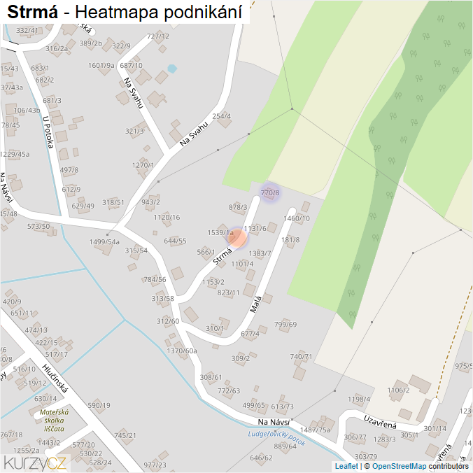 Mapa Strmá - Firmy v ulici.