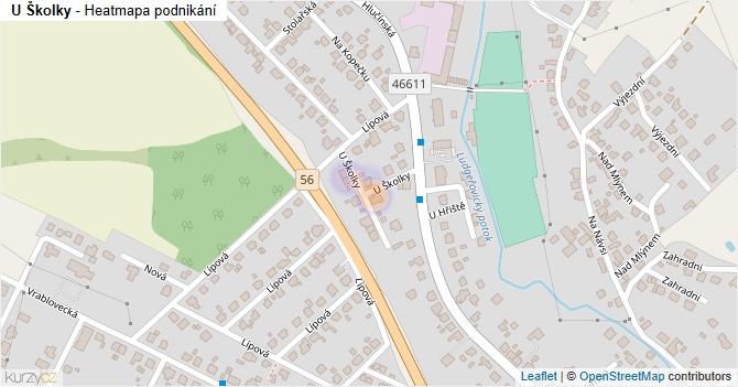 U Školky - mapa podnikání