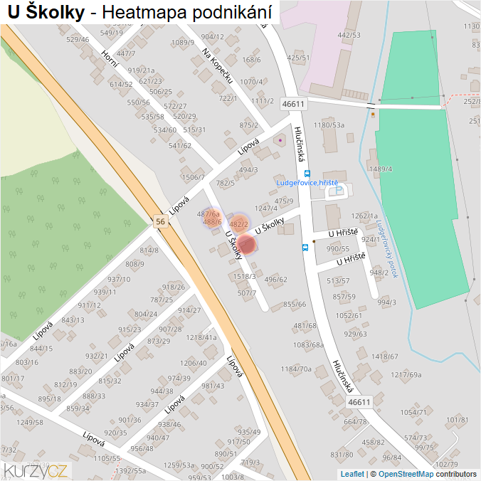 Mapa U Školky - Firmy v ulici.
