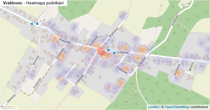 Vrablovec - mapa podnikání