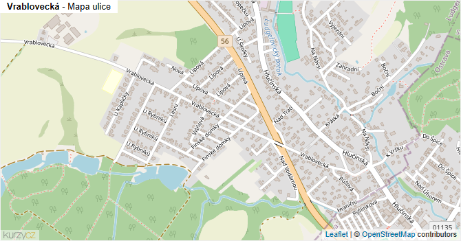 Vrablovecká - mapa ulice