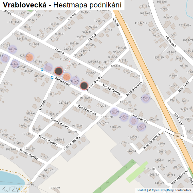 Mapa Vrablovecká - Firmy v ulici.